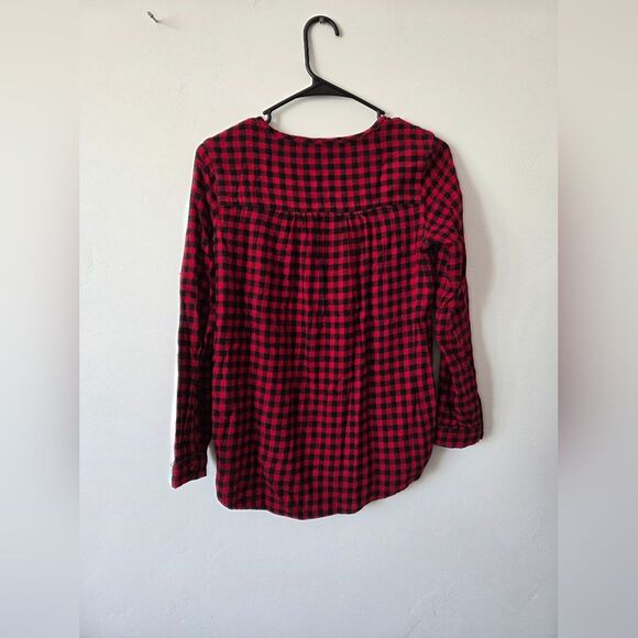 GAP Kids XXL 14-16 Girls Buffalo Plaid Blouse Top High Neck Winter Cozy Cabin - Picture 8 of 11